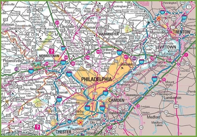 Philadelphia luchthavens kaart