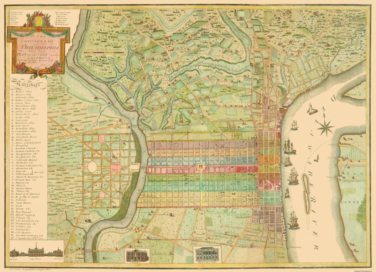 Philadelphia historische kaart