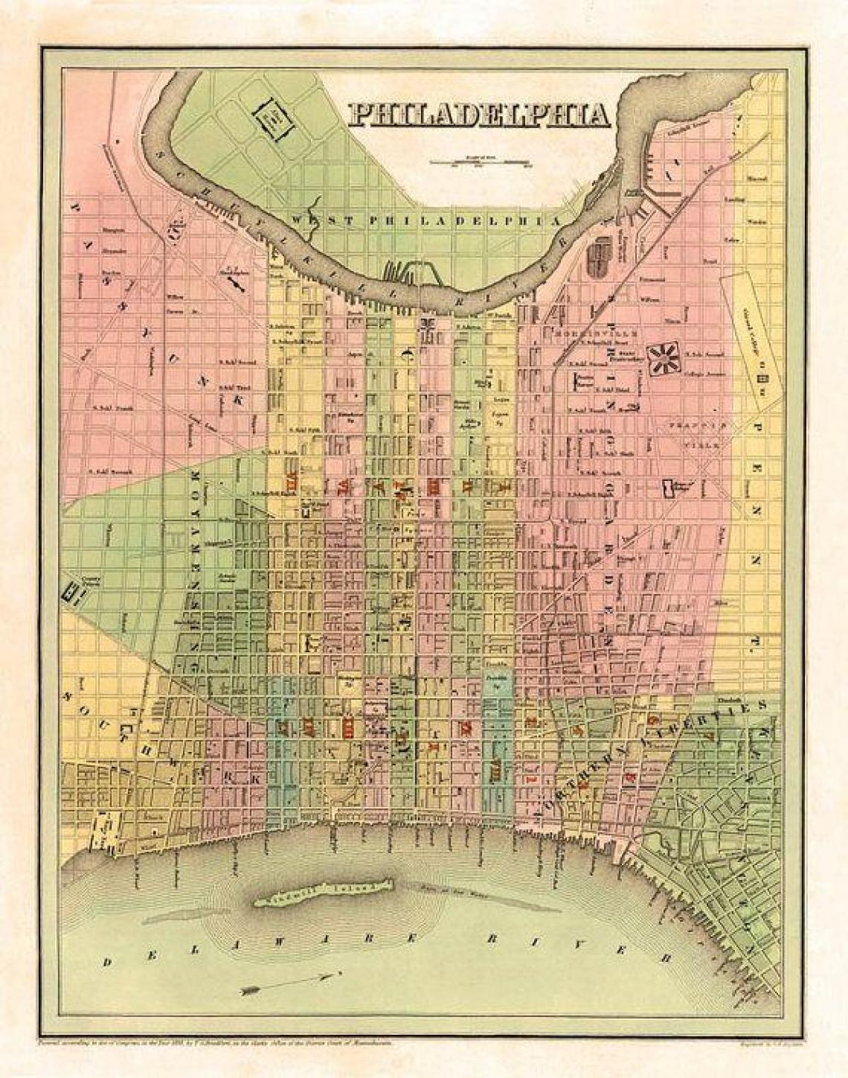 Philadelphia antieke kaart