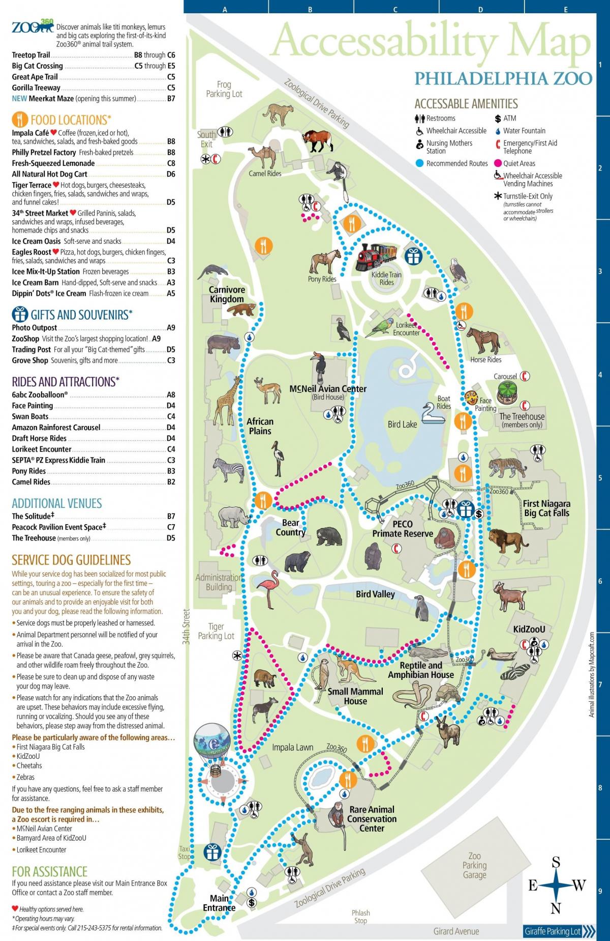 Philadelphia dierentuin park plattegrond